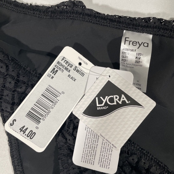 NWT FREYA [ Medium‎ ] Lace Bohemia Italini Swim Bikini Bottom Black - Picture 7 of 9